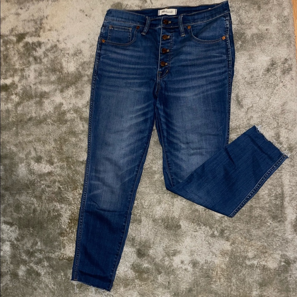 Madewell Skinny High Rise Button Front Cropped Jeans